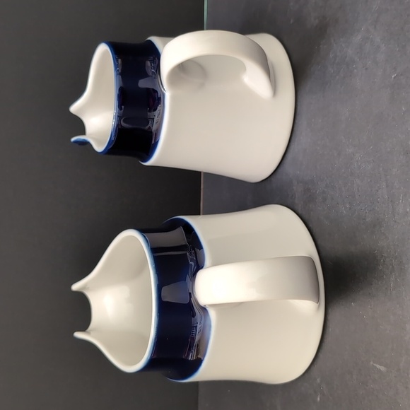 VGT, Japan,Noritake Primastone Set Of 2 Creamer/Gravy Boat, Cobalt Blue/White. - Picture 2 of 9